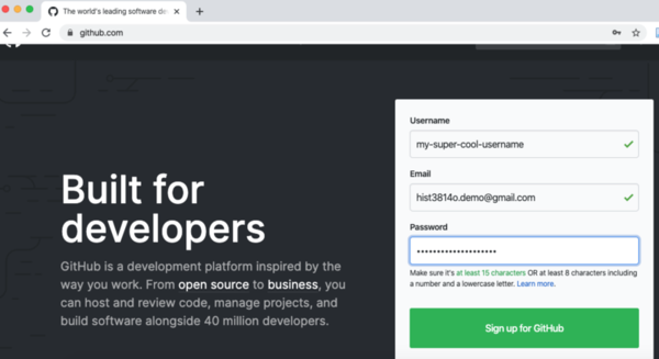 github login screen