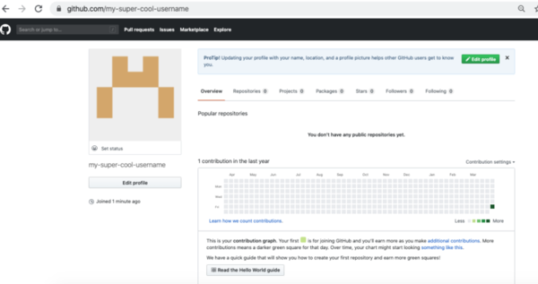 github user page